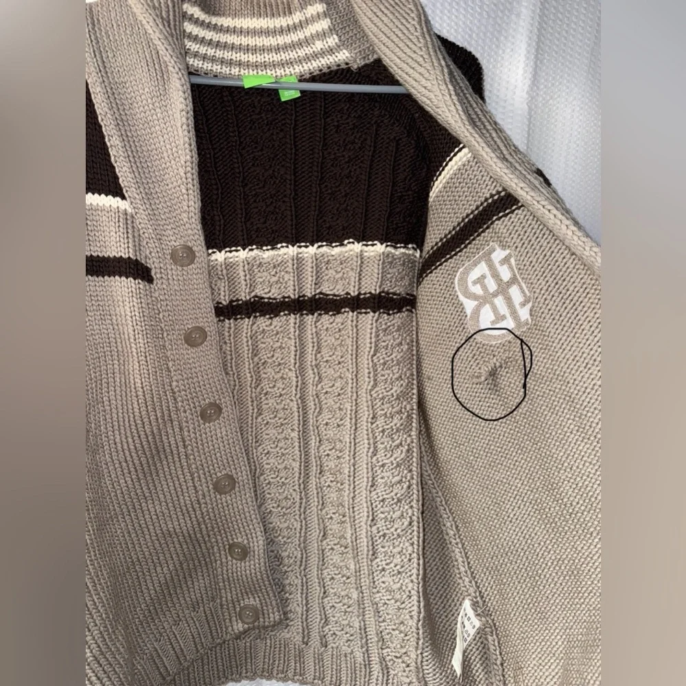 BOSS by Hugo Boss men's 100% Virgin Wool cardigan sweater Size L (Defective)